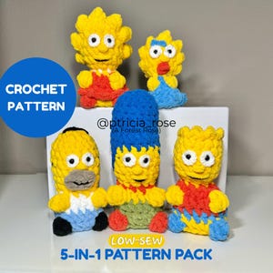 Crochet Patterns - The Yellow Yarn Family Printable Instant DIGITAL Download