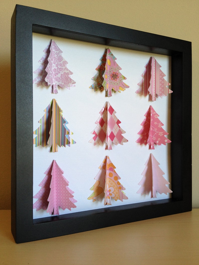 Pink Christmas Tree 3d Paper Art Christmas In July Sale Etsy