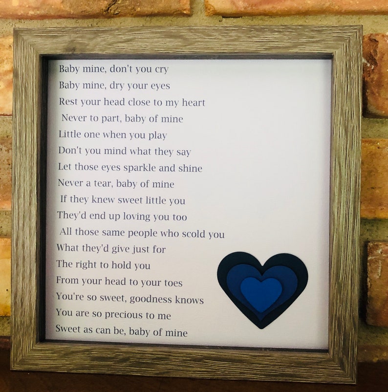 baby mine dumbo lyrics 3d paper art personalizes etsy