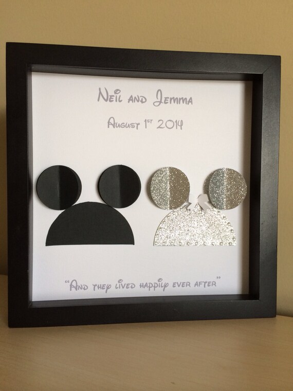 Disney Inspired Wedding Paper Art In Shadow Box Disney Etsy