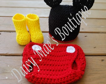 Crochet Mouse Baby Costume/ Photo Prop