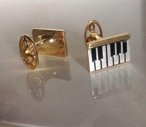 Dome Glass Jewelry Piano Jewelry Pure Hand-Made Music Instrument Cufflinks Piano Cufflinks