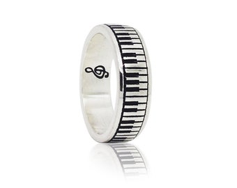 Piano Ring Silver Sterling 925