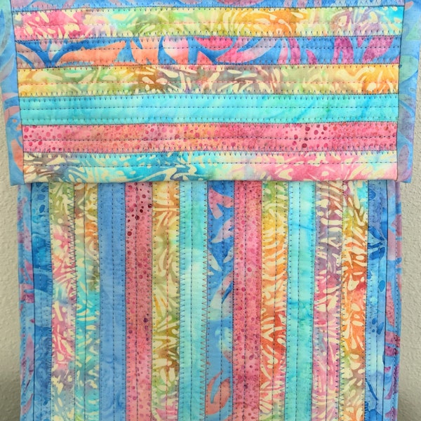 Pretty Quilted Handmade Colorful Batik Tech Case -- I Pad Pro Tablet Essential Protective Tech Case for Travel, Work, School -- Gift Ready!