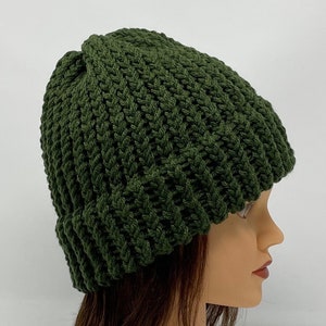 Olive Green Winter Hat - Etsy display picture 2