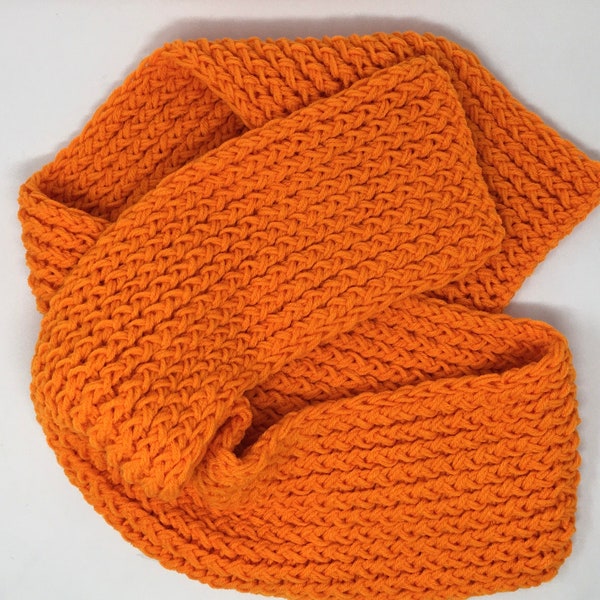 Orange Knit Scarf Etsy