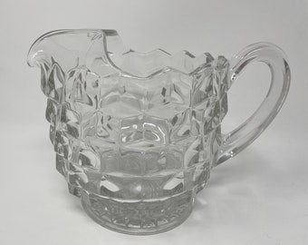 Fostoria American Clear 48 Ounce Jug Pitcher With Ice Lip, Juice Pitcher, EXCELLENT CONDITION