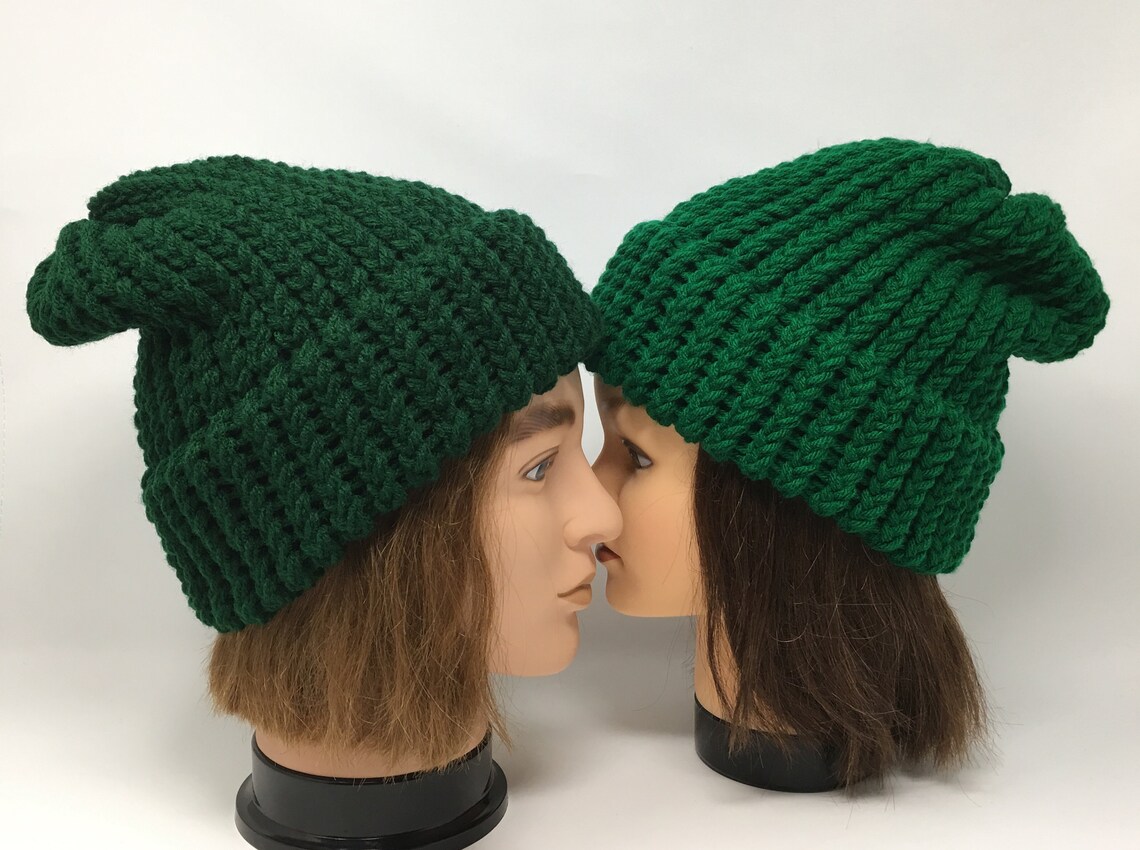 Hunter Green Knit Hat Or Kelly Green Knit Hat Winter Hat Etsy