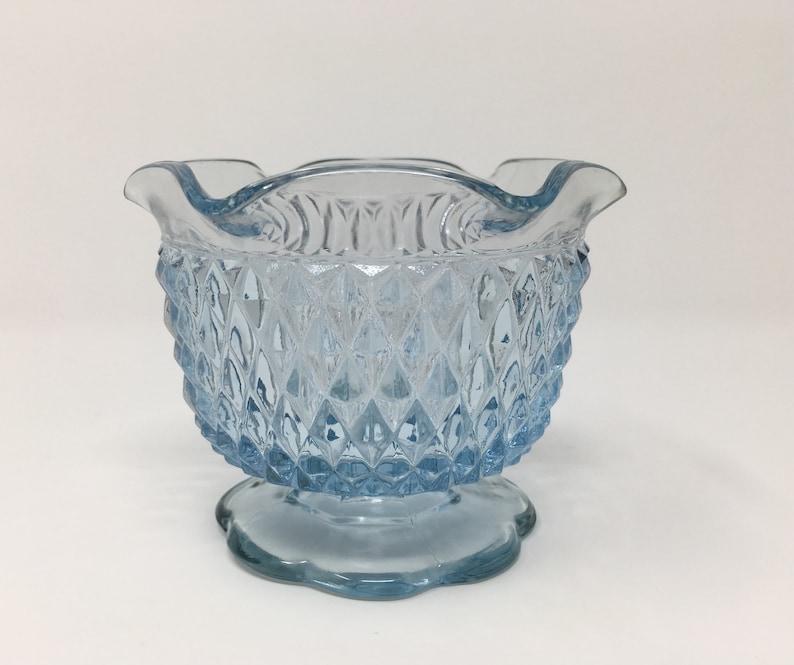 Mayonnaise Bowl Condiment Bowl Indiana Glass Diamond Point Ice Blue Bowl