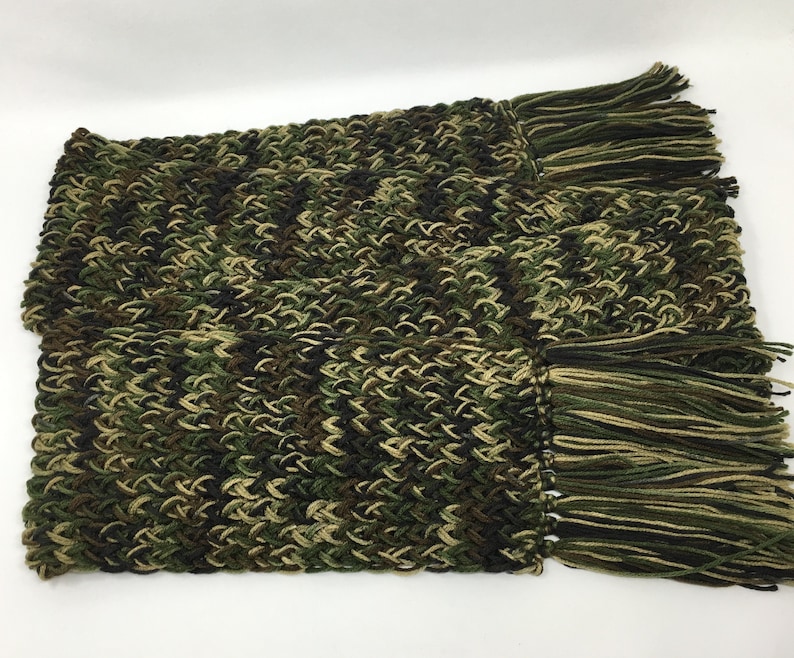 Camo Knit Scarf Loom Knit Scarf Camo Scarf Winter Scarf Warm Scarf Knit Scarf Unisex Scarf Ready To Ship