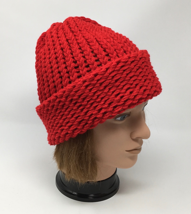 red knit winter hat