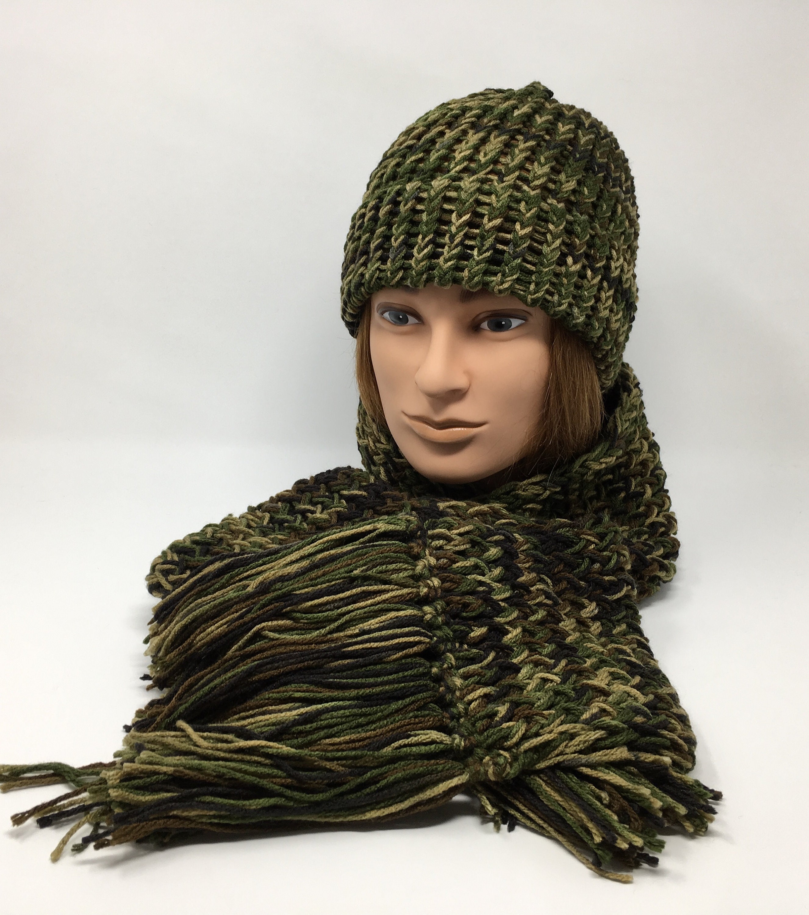 Camo Beanie Camo Knit Hat Camo Winter Hat Warm Hat Knit Etsy