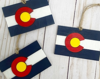 3D Colorado Flag Christmas Ornament