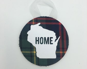 Plaid Wisconsin Ornament