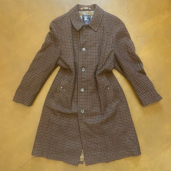 Vintage Burberry Houndstooth Coat / Trench Coat /