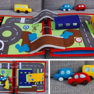 PDF Pattern & tutorial 2 Quiet book pages: Car and Traffic roads image 2