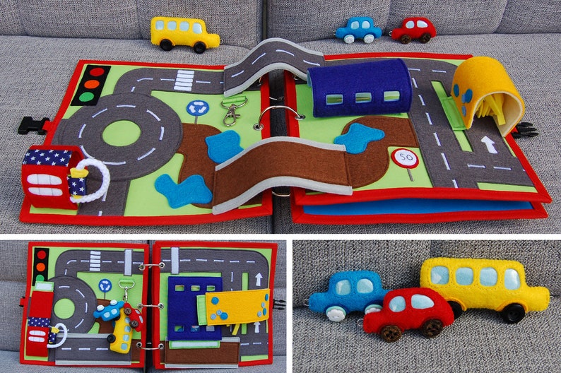 PDF Pattern & tutorial 2 Quiet book pages: Car and Traffic roads image 2