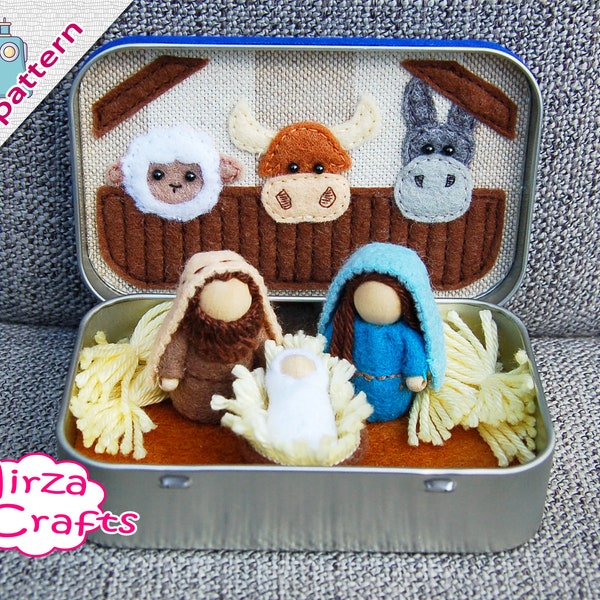 PDF Pattern & tutorial -  Nativity scene in altoid tin box playset