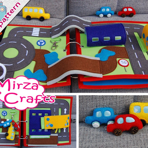 PDF Pattern & tutorial -  2 Quiet book pages: Car and Traffic roads