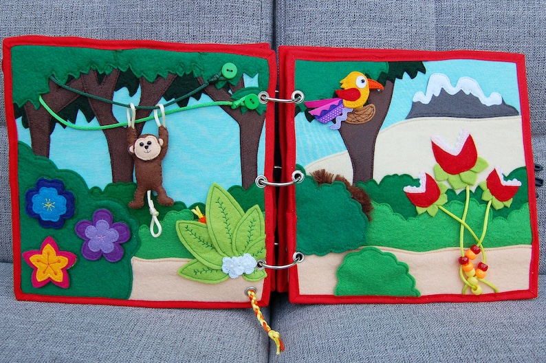 PDF Pattern & tutorial 2 Quiet book pages Piratebook: Jungle image 2