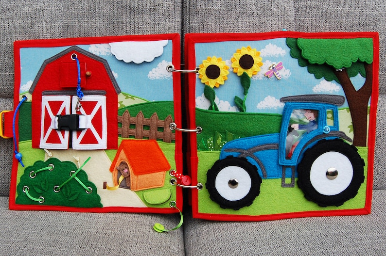 PDF Pattern & tutorial 2 farm quiet book pages: Farm and tractor image 2