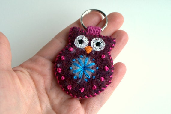 stuffed owl keychain