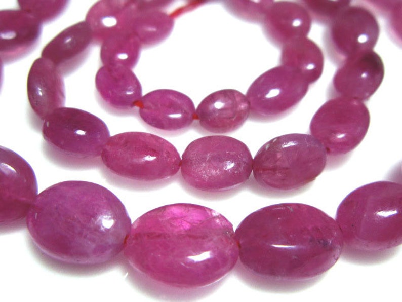 5-8mm-B2478 Pink Opaque Tourmaline Smooth Nuggets 14 Strand Stones measure