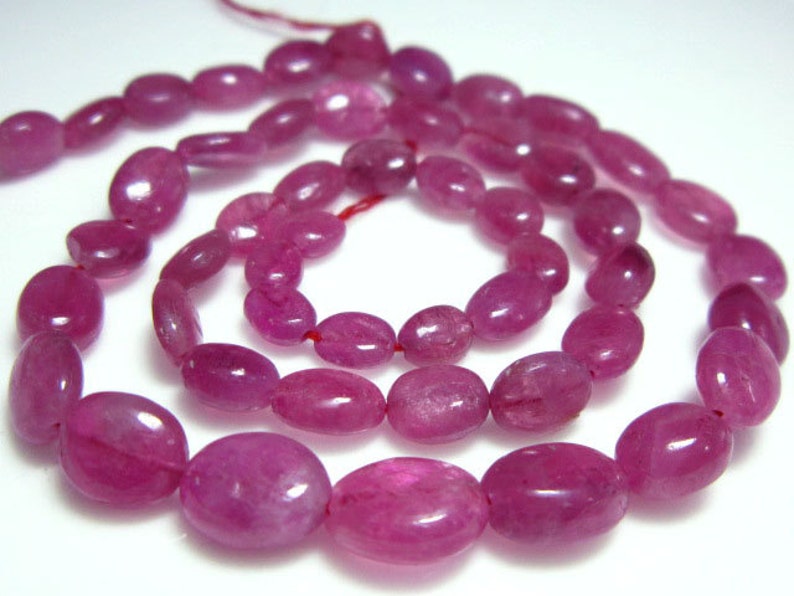 5-8mm-B2478 Pink Opaque Tourmaline Smooth Nuggets 14 Strand Stones measure