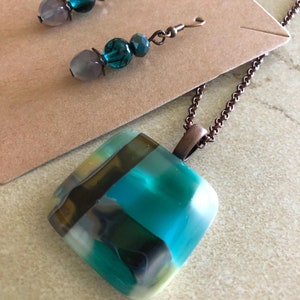 Fused Glass Pendant - Fused Glass Necklace - Fused Glass Jewelry
