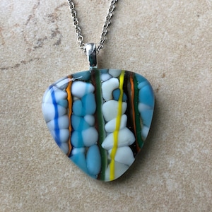 Fused Glass Pendant - Fused Glass Necklace - Fused Glass Jewelry - Transparent Glass