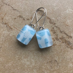 Fused Glass Earrings - Fused Glass Jewelry - Fused Glass Drop Earrings