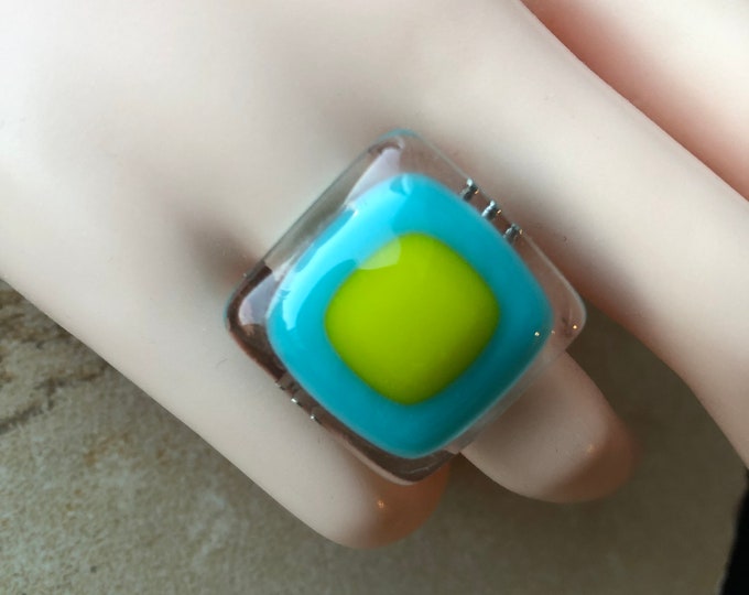 Fused Glass Rings Fused Glass Jewelry Glass Rings Etsy