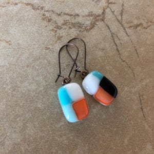 Fused Glass Earrings - Glass Jewelry - Dangle Earrings