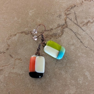 Fused Glass Earrings - Glass Jewelry - Dangle Earrings