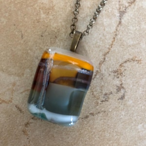 Fused Glass Pendant - Fused Glass Necklace - Fused Glass Jewelry