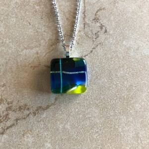 Fused Glass Pendant - Fused Glass Necklace - Dichroic Fused Glass Jewelry - Scenic Fused Glass