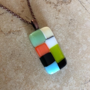 Fused Glass Pendant - Fused Glass Necklace - Fused Glass Jewelry