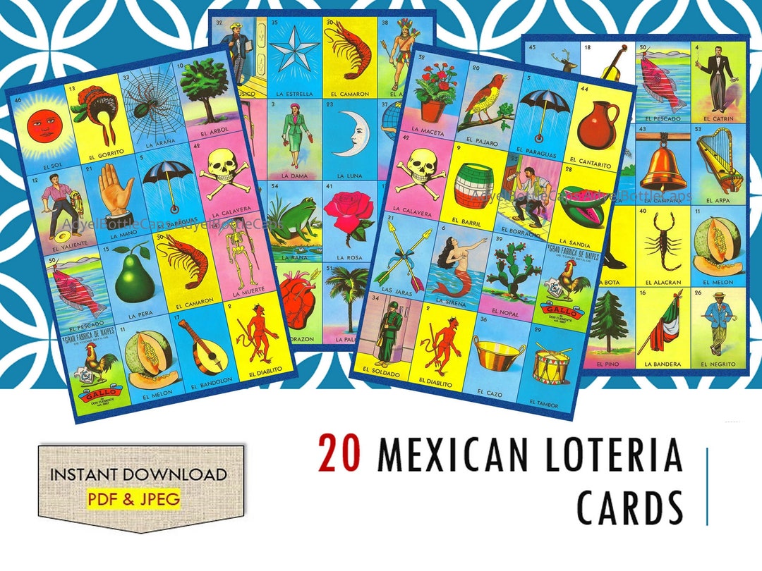 20 Loteria Cards - Traditional - Digital Download - Cartas - Mexican Bingo Tablas Juego - You Print - Para Imprimir - Digital File PDF JPEG - Etsy 20-loteria-cards-traditional-digital-download-cartas-mexican-bingo-tablas-juego-you-print-para-imprimir-digital-file-pdf-jpeg-etsy