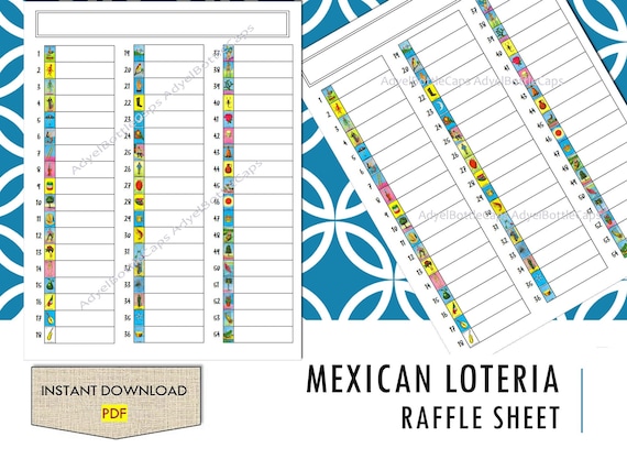 Loteria Raffle Sheet Notes Notebook Pages You Print | Etsy