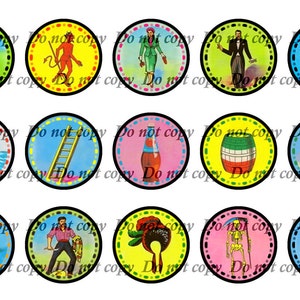 INST-D Loteria - 1" Kreise Bottlecap Digitale Bilder - Bogen von 4 x 6 - Sie drucken - (mexikanischen Bingo)