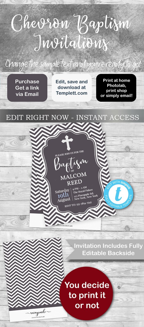 BOY BAPTISM Invitation, christening invites, baptism for boy, baptism invites, DIY baptism invite, baptism invite Il_570xn