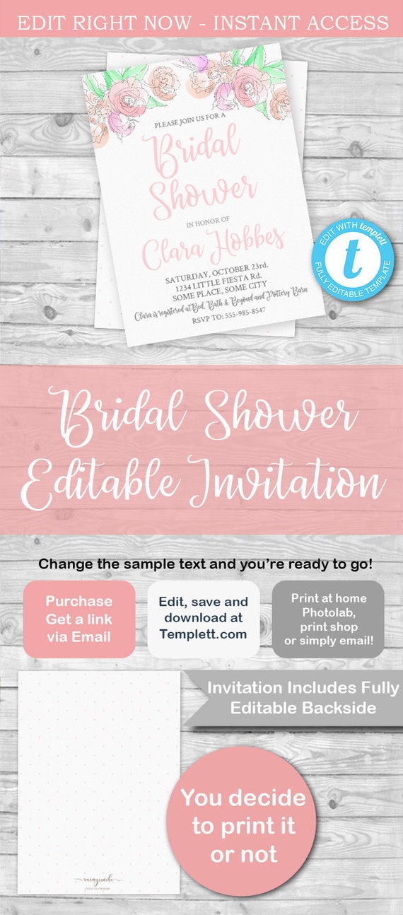Bridal shower invite, bridal shower, wedding shower, floral bridal shower, shower invitation, bridal shower invite, invitation Il_570xn