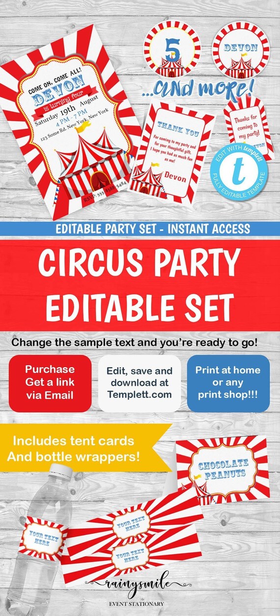 Carnival Party set, Circus Theme, Carnival birthday, Circus party, Circus birthday, Carnival Party decor, Carnival decorations, circus decor Il_570xn