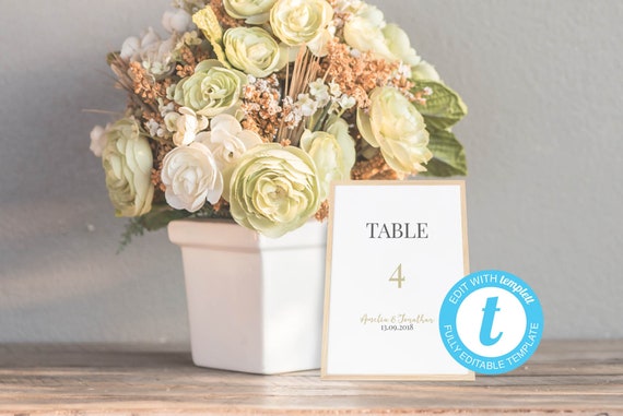 Wedding Table Numbers Table Number Printable Numbers Wedding