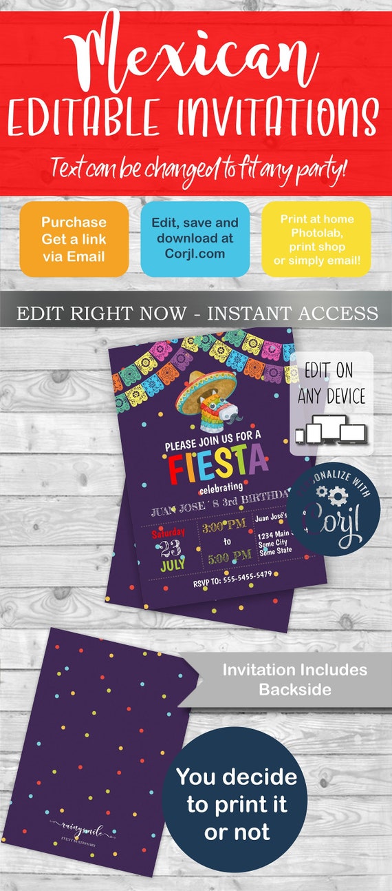 Mexican Invitation, Fiesta birthday Party, Fiesta invitation, Fiesta Invite, Fiesta Mexicana, Fiesta Party Invite, Fiesta Invites, Mejicana Il_570xn