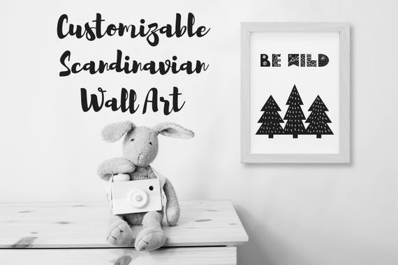 Set of 3, Scandinavian Prints, Scandinavian Wall Art, Monochrome Wall Art, Black and white, Wild boy Print, wall art, set 3 wall art Il_570xn