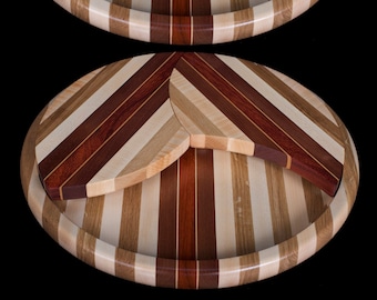 Hardwood Solid 16 inch Round Trivet Lazy Susan Tray
