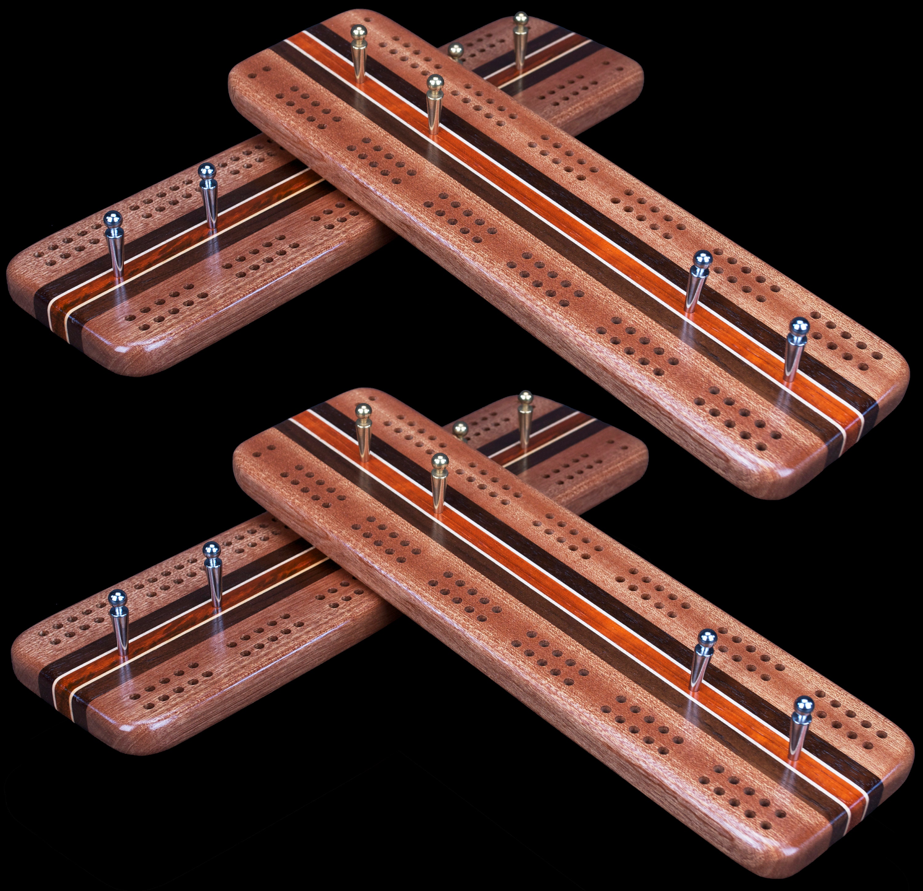 Tablero de cribbage de madera dura con clavijas
