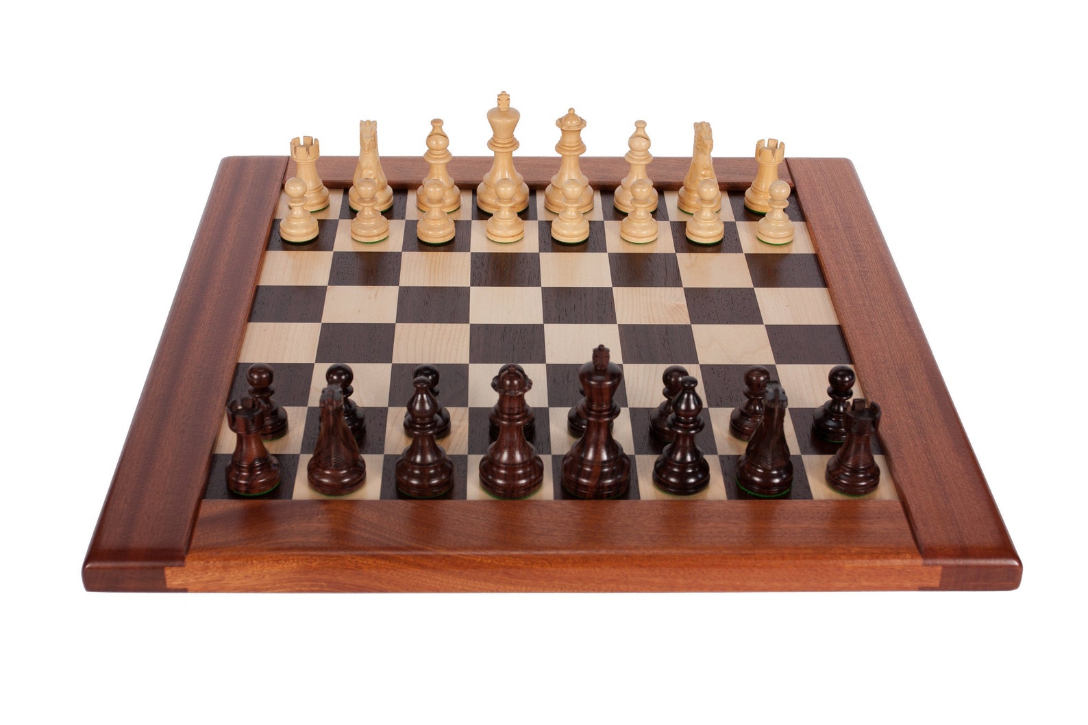 Solid Hardwood Chess Board Chess Pieces & Box Etsy
