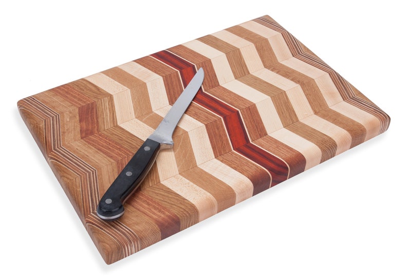 Hardwood Zigzag Cutting Board Etsy